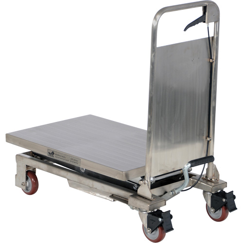 Table &eacute;l&eacute;vatrice hydraulique manuelle &agrave; ciseaux, 27-1/2" lo x 17-3/4" la, Partiellement en acier inoxydable, Capacit&eacute; 220 lb Kelford