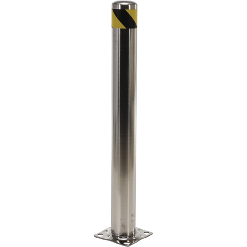 Safety Bollard, Stainless Steel, 42" H x 8" W, Silver Kelford