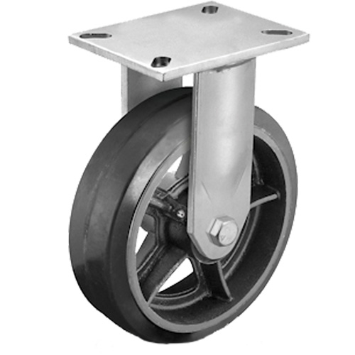 Heavy-Duty Plate Caster, Swivel, 6" (152.4 mm), Rubber, 450 lbs. (204 kg.) Kelford