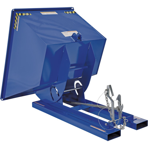 Self-Dumping Hopper, Steel, 1 cu.yd., Blue Kelford