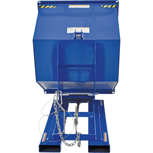 Self-Dumping Hopper, Steel, 1 cu.yd., Blue Kelford