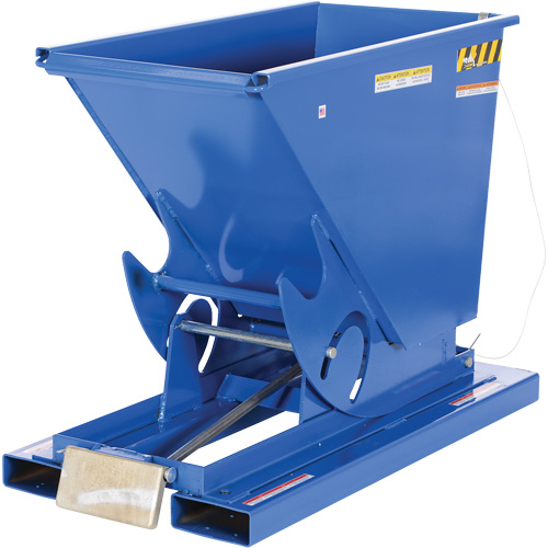 Self-Dumping Hopper, Steel, 1/3 cu.yd., Blue Kelford