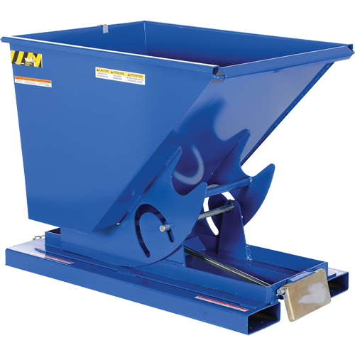 Self-Dumping Hopper, Steel, 1/2 cu.yd., Blue Kelford