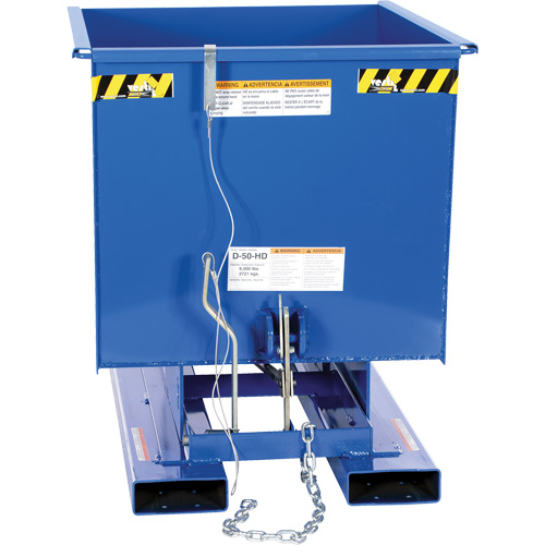 Self-Dumping Hopper, Steel, 1/2 cu.yd., Blue Kelford