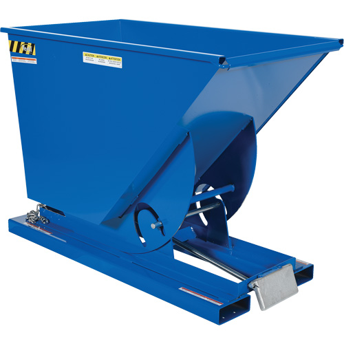 Self-Dumping Hopper, Steel, 3/4 cu.yd., Blue Kelford