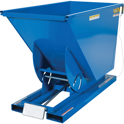 Self-Dumping Hopper, Steel, 3/4 cu.yd., Blue Kelford