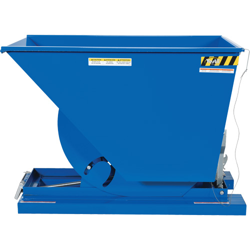 Self-Dumping Hopper, Steel, 3/4 cu.yd., Blue Kelford
