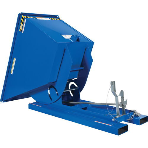 Self-Dumping Hopper, Steel, 3/4 cu.yd., Blue Kelford
