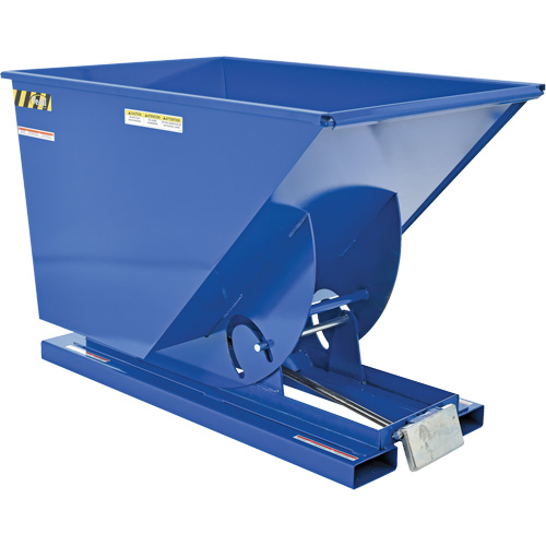 Self-Dumping Hopper, Steel, 1 cu.yd., Blue Kelford