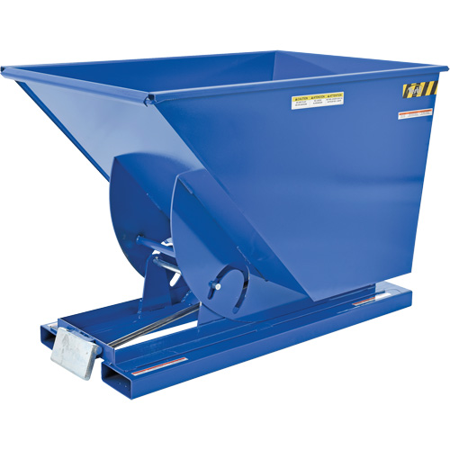 Self-Dumping Hopper, Steel, 1 cu.yd., Blue Kelford