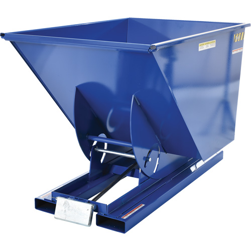 Self-Dumping Hopper, Steel, 1 cu.yd., Blue Kelford