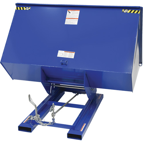 Self-Dumping Hopper, Steel, 3 cu.yd., Blue Kelford