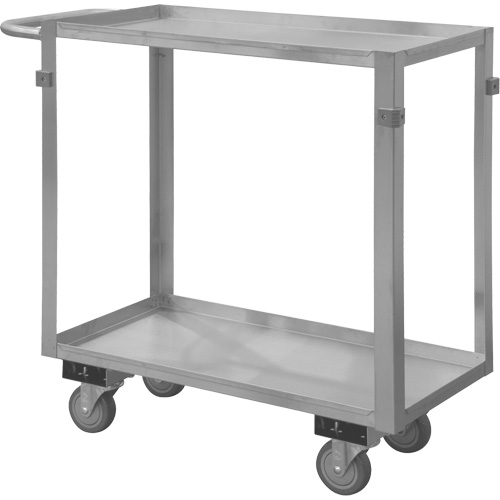 Industrial Grade Shelf Cart, 2 Tiers, 22-1/2" W x 34" H x 42-7/16" D, 600 lbs. Capacity Kelford