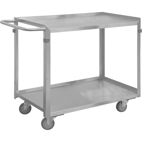 Industrial Grade Shelf Cart, 2 Tiers, 22-1/2" W x 34" H x 54-7/16" D, 600 lbs. Capacity Kelford