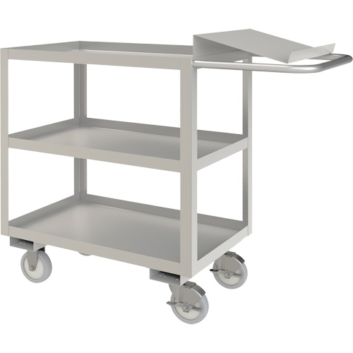 Industrial Grade Order Picking Cart, 39" H x 18-1/8" W x 45" D, 3 Shelves, 1200 lbs. Capacity Kelford