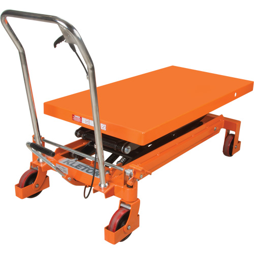Table &eacute;l&eacute;vatrice &agrave; ciseaux hydraulique, 48" lo x 24" la, Acier, Capacit&eacute; 1540 lb Kelford