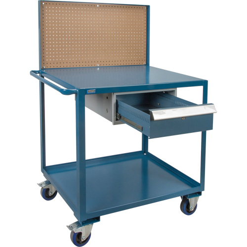 Mobile Service Cart, 2 Tiers, 24" W x 57" H x 40" D, 1200 lbs. Capacity Kelford