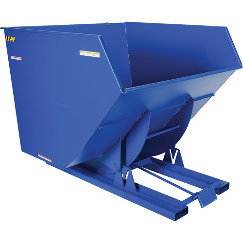 Self-Dumping Hopper, Steel, 4 cu.yd., Blue Kelford