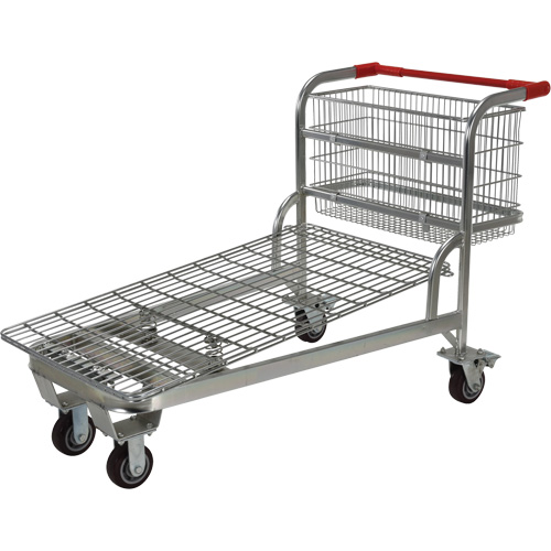 Chariot en treillis emboîtable, Acier, 28-3/4" x 37-1/16" x 59-5/8", Capacit&eacute; 275 lb Kelford