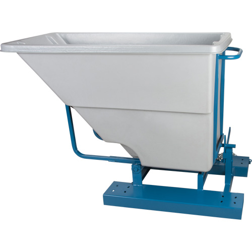 Self-Dumping Hopper, Polyethylene, 5/8 cu.yd., Grey Kelford