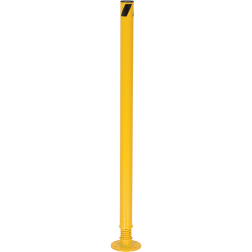 Spring Loaded Bollard, Steel, 42" H x 2-1/8" W, Yellow Kelford