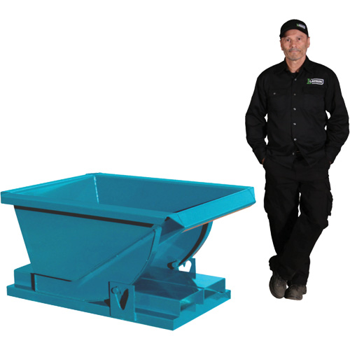 Heavy-Duty Self-Dumping Hopper, Steel, 1/4 cu.yd., Blue Kelford