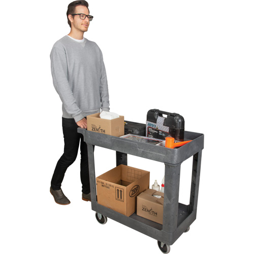 Chariot utilitaire pour l'entretien, 2 tiers, 16-1/2" x 32-1/2" x 34-1/2", Capacit&eacute; 550 lb Kelford