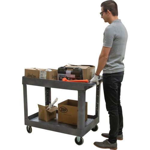 Utility Service Cart, 2 Tiers, 24-5/8" x 32-1/2" x 40", 550 lbs. Capacity Kelford