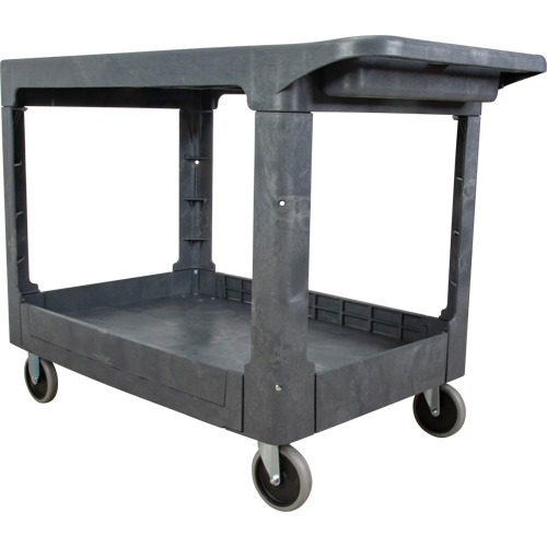 Chariot utilitaire pour l'entretien avec tablette plate, 2 tiers, 25-1/4" x 32-1/4" x 44", Capacit&eacute; 550 lb Kelford