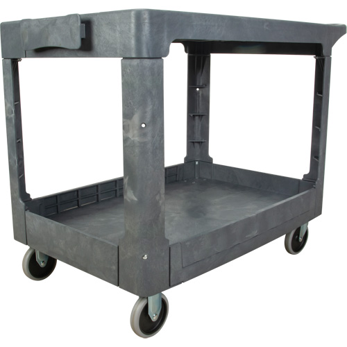 Chariot utilitaire pour l'entretien avec tablette plate, 2 tiers, 25-1/4" x 32-1/4" x 44", Capacit&eacute; 550 lb Kelford