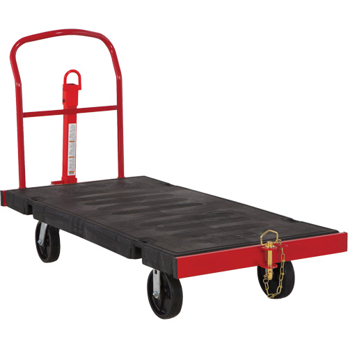 Towable Platform Cart, 64-1/4" L x 30-1/2" W, 2500 lbs. Cap., Polyolefin Wheels Kelford