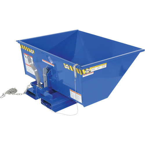 Low Profile D-Style Self Dumping Hopper, Steel, 1/2 cu.yd., Blue Kelford