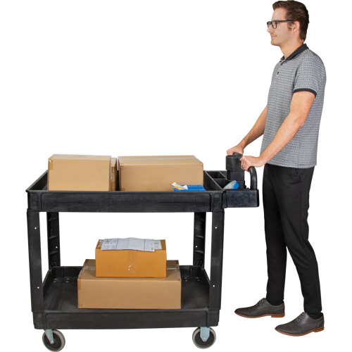 Utility Cart, 2 Tiers, 25-5/8" x 33-1/2" x 43-3/4", 550 lbs. Capacity Kelford