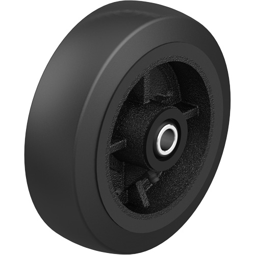 Roue en caoutchouc noir sur noyau en fonte noir, 12" (304,8 mm) dia. x 2-1/2" (64 mm) la, Capacit&eacute; de 396,8 lb (180 kg) Kelford