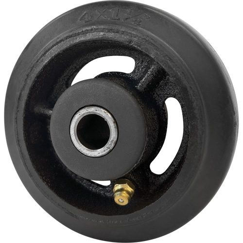 Mold-On Rubber Wheel, 4" (102 mm) Dia. x 1-1/2" (38 mm) W, 350 lbs. (158 kg.) Capacity Kelford