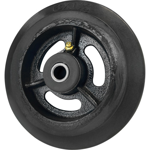 Mold-On Rubber Wheel, 6'' (152 mm) Dia. x 1-1/2" (38 mm) W, 450 lbs. (204 kg.) Capacity Kelford
