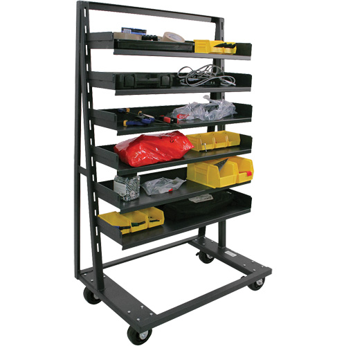 Single-Sided Heavy Duty A-Frame Cart with 6 Trays, 38" x 25" x 63", 2500 lbs. Capacity Kelford