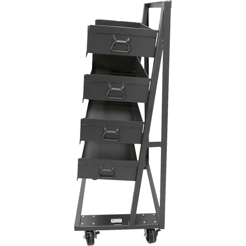 Single-Sided Heavy Duty A-Frame Cart with 4 Large Trays, 38" x 25" x 63", 2500 lbs. Capacity Kelford