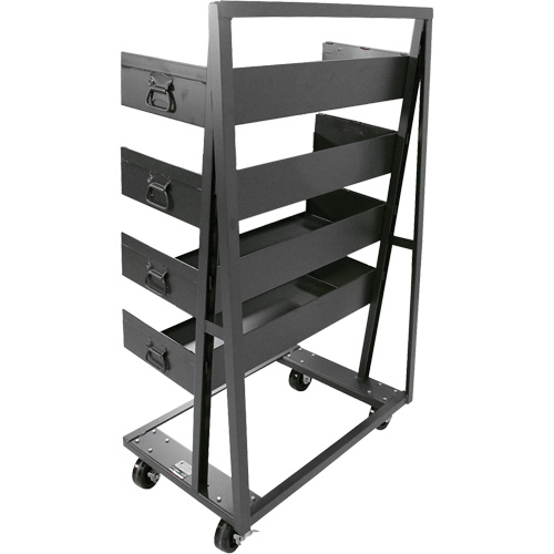 Single-Sided Heavy Duty A-Frame Cart with 4 Large Trays, 38" x 25" x 63", 2500 lbs. Capacity Kelford