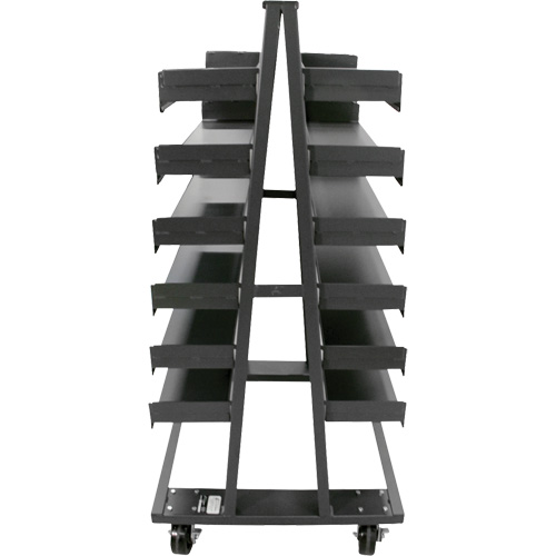 Chariot &agrave; cadre en A robuste &agrave; deux c&ocirc;t&eacute;s avec 12 plateaux, 38" x 30" x 63", Capacit&eacute; 2500 lb Kelford