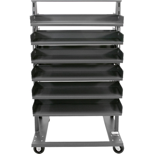 Chariot &agrave; cadre en A robuste &agrave; deux c&ocirc;t&eacute;s avec 12 plateaux, 38" x 30" x 63", Capacit&eacute; 2500 lb Kelford