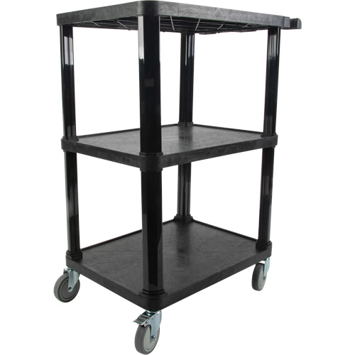 Utility Cart with Flat Shelf, 3 Tiers, 18-1/8" x 37-3/8" x 27-3/4", 330 lbs. Capacity Kelford