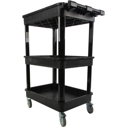 Chariot utilitaire avec tablette &agrave; bordure profonde, 3 tiers, 19" x 39-1/2" x 28-1/4", Capacit&eacute; 330 lb Kelford