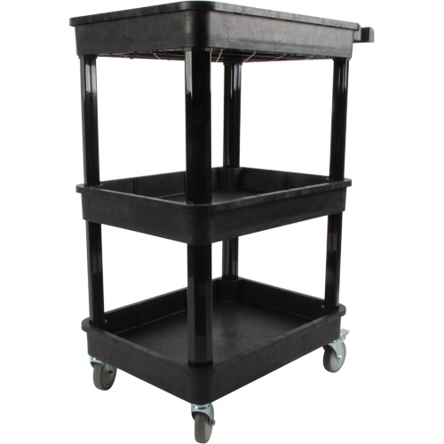 Chariot utilitaire avec tablette &agrave; bordure profonde, 3 tiers, 19" x 39-1/2" x 28-1/4", Capacit&eacute; 330 lb Kelford