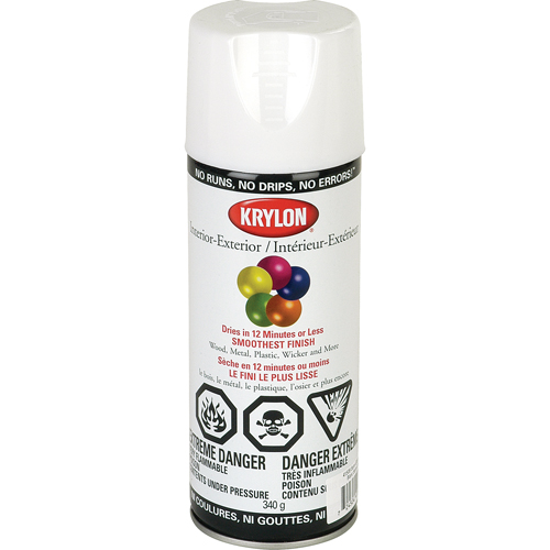 Laque industrielle Acryli-Quik, Blanc, Semi-brillant, 12 oz, Canette a&eacute;rosol Kelford