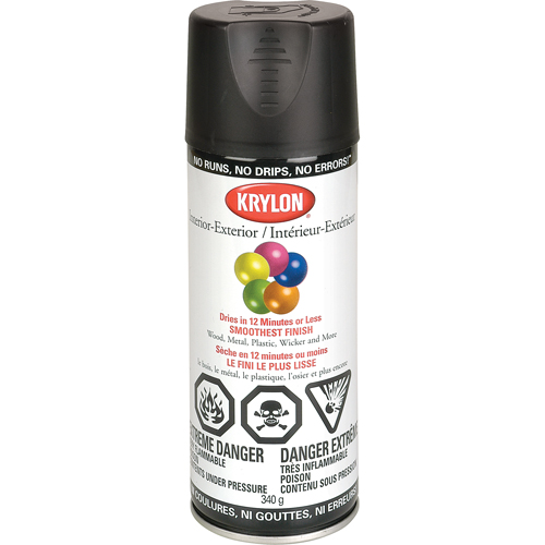 Industrial Acryli-Quik Lacquer, Black, Semi-Flat, 12 oz., Aerosol Can Kelford