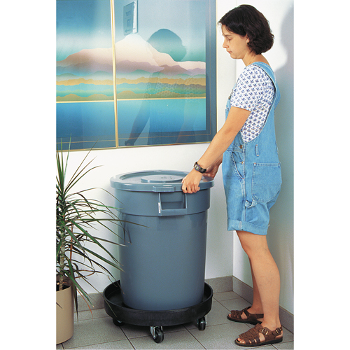 Waste Container Dolly, Polyethylene, Black Kelford