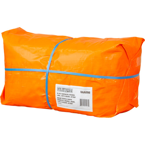 High-Visibility Heavy-Duty Woven Tarp, Polyethylene, Green/Orange, 40' x 60' x 12 mils Kelford