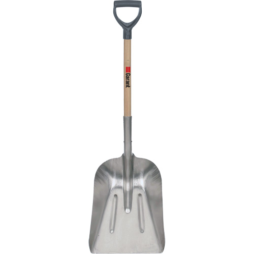 #8 Grain Scoop Shovel, Wood, Aluminum Blade, D-Grip Handle, 29" Length Kelford