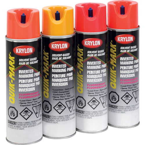 Peinture de marquage industrielle invers&eacute;e &agrave; base de solvant Quik-Mark, 17 oz, Canette a&eacute;rosol Kelford